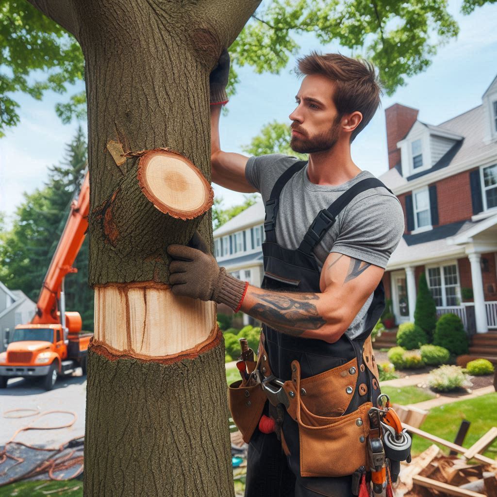 Virginia Homeowner's Guide to Tree Maintenance Blog Article - Arborist performing maintenance on a tree in a Virginia home's yard